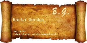 Barta Gordon névjegykártya